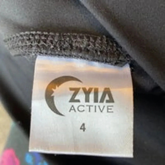 Zyia Active Women Pants Rainbow Black Luxe High-Rise Leggings Size 4 - Picture 6 of 7